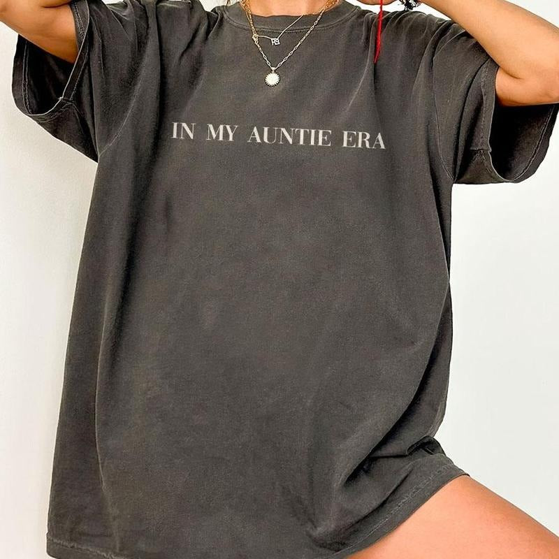 In My Auntie Era Shirt, Aunt Comfort Shirt, Aunt Era Shirt, Funny Auntie Gift, Retro Aunt Shirt, Promoted To Aunt,...
