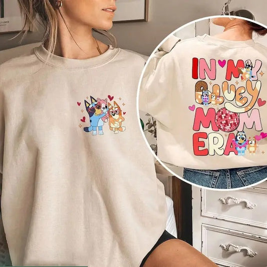 In My Bluey Mom Era Shirt, Funny Bluey Characters Shirt, Bluey and Bingo Shirt, Bandit and Chilli Shirt, Mothers's Gifts,...
