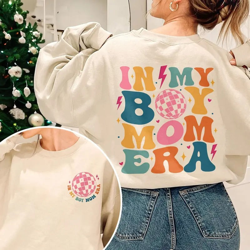 In My Boy Mom Era Boy Mama Gender Reveal Sweat Boy Mom Era Shirt New Mom Gift Hoodie, Sweatshirt | WearSparks.com