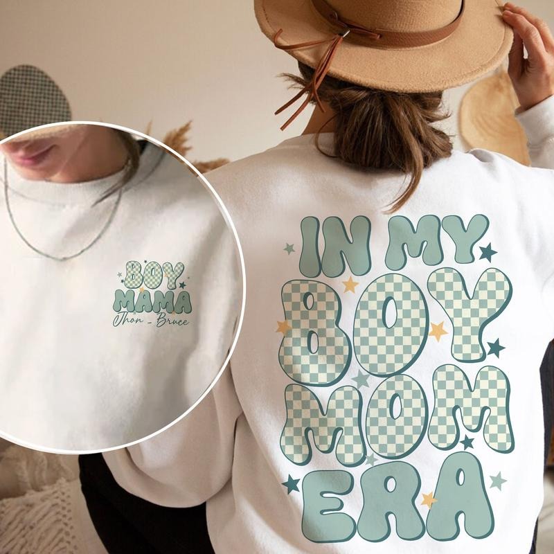 In My Boy Mom Era Sweatshirt, Boy Mom Shirt, Mom of Boy Sweatshirt, Retro Boy Mama Shirt, Mother's Day Gifts For Boy...