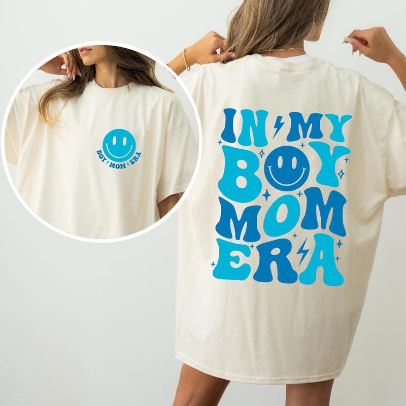 In My Boy Mom Era, Mama, Gift, Mother Comfort Colors Tshirt, Women's Crew Neck, Crewneck Hoodie, Sweatshirt | WearSparks.com