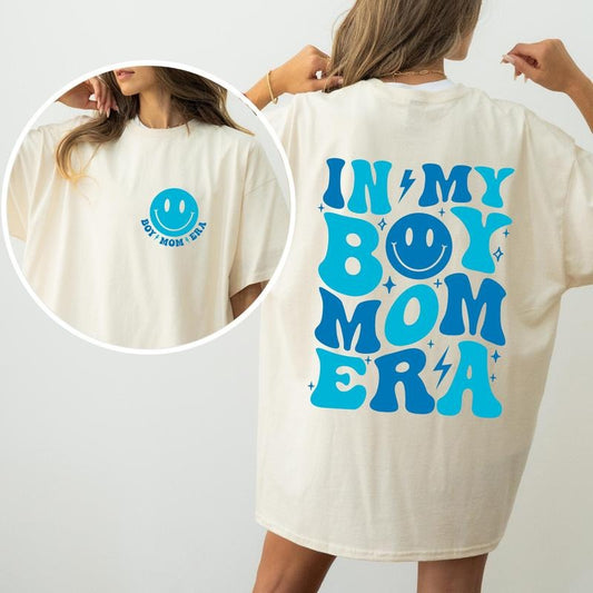 In My Boy Mom Era, Mama, Gift, Mother Comfort Colors Tshirt, Women's Crew Neck, Crewneck Hoodie, Sweatshirt | WearSparks.com