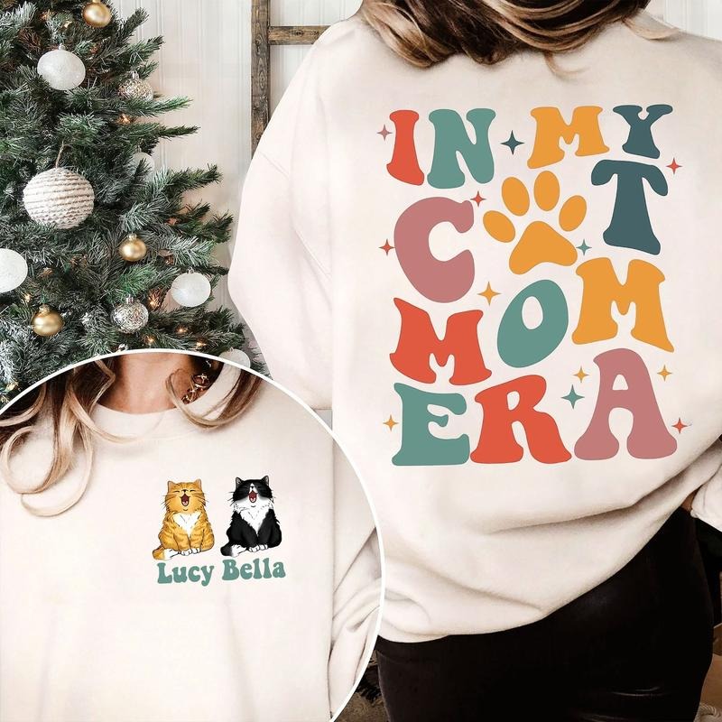 In My Cat Mom Era Sweatshirt, Custom Cat Name Sweatshirt, Personalized Cat Mom Shirt, Cat Lover Shirt, Cat Mom Shirt,...