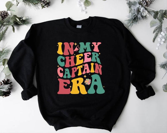 In My Cheer Captain Era Sweatshirt, Cheering Leader Sweater, Matching Cheer Squad Hoodie, Sport Lover Gift Sweatshirt,...