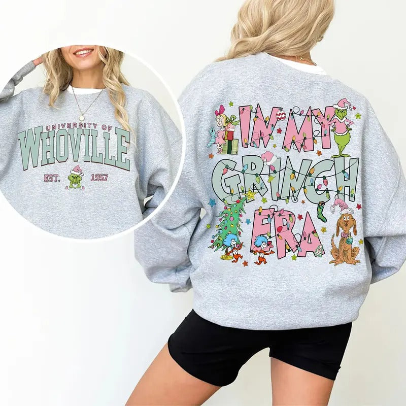 In My Christmas Era Sweater, Whoville University T-Shirt, University Of Whoville Tee Shirt, Christmas Holiday Shirt, Both...