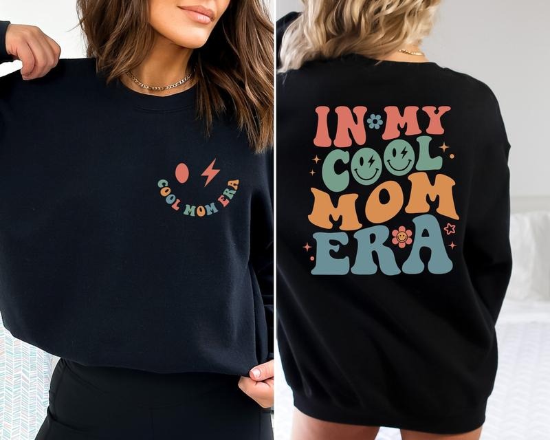 In My Cool Mom Era Sweatshirt, Cool Moms Club T-Shirt, Mama Era Sweater, Mom Club Shirt, New Mom Crewneck, Pregnancy...