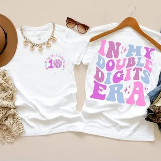 In My Double Digits Era Shirt, Birthday Girl Tee, 10 Years Old Birthday, 10th Birthday Gift, Gift For Girl Hoodie, Sweatshirt