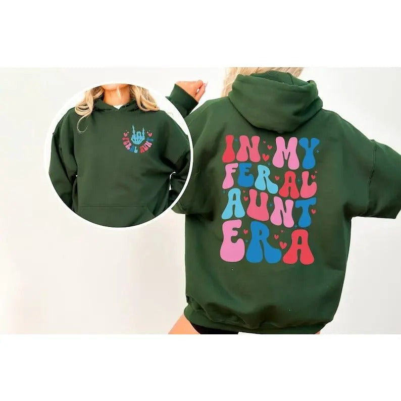 In My Feral Aunt Era Sweatshirt, Cool Aunts Sweatshirt, Funny Auntie Shirt, Birthday Gift Aunt, Auntie Announcement Gift,...