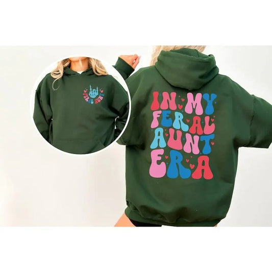 In My Feral Aunt Era Sweatshirt, Cool Aunts Sweatshirt, Funny Auntie Shirt, Birthday Gift Aunt, Auntie Announcement Gift,...