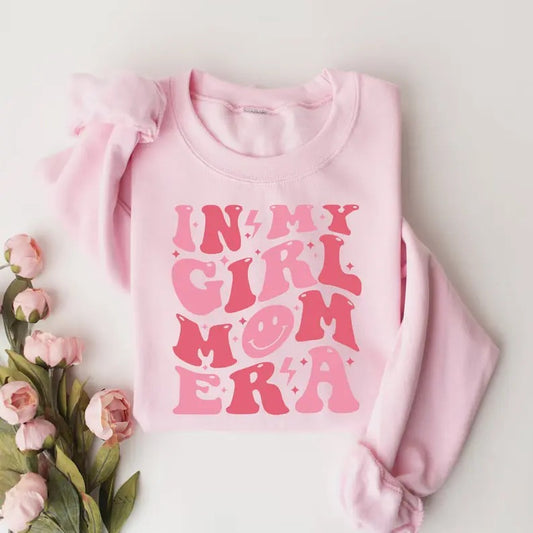 In My Girl Mom Era Sweatshirt, Custom Girl Mom Shirt, Personalized Girl Mama Gift, Mother's Day Shirt, Pregnancy...