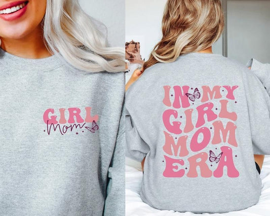 In My Girl Mom Era Sweatshirt, Girl Mom Shirt, Mom of Girls Sweatshirt, Mom Butterfly Sweater,  Shower Shirt, New Mom...