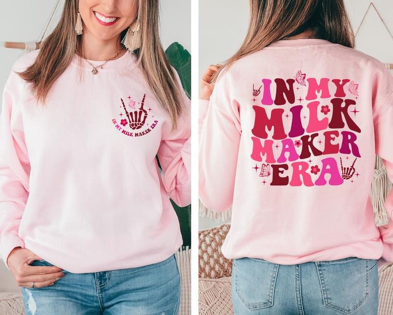 In My Milk Maker Era Sweatshirt Breastfeeding Hoodie New Mom Gift Breastfed Milestone Breast Feeding Mom Gift Extended...