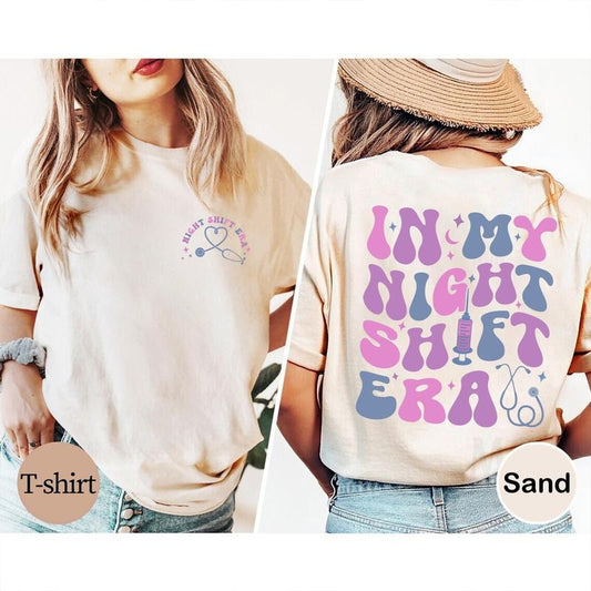 In My Night Shift Era T-shirt, Retro Nurse Shirt, Night Shift Nurse Tee, Gift For Nurse, Nursing School Student Grad...