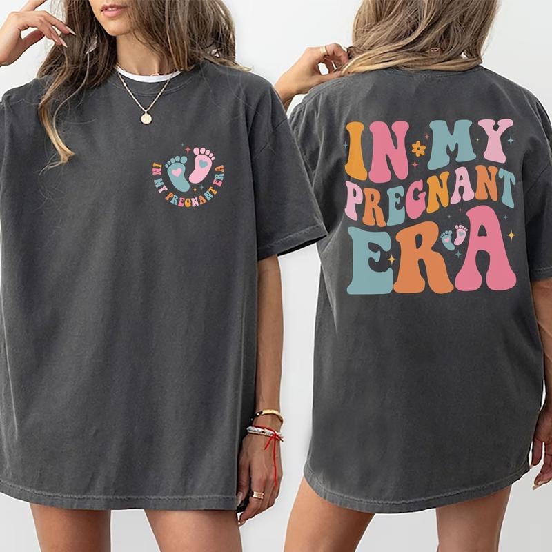 In My Pregnant Era Shirt, Funny Gift for New Mom Shirt, Pregnancy T-shirt, Baby Announcement, Baby Reveal Gift, New Mommy...