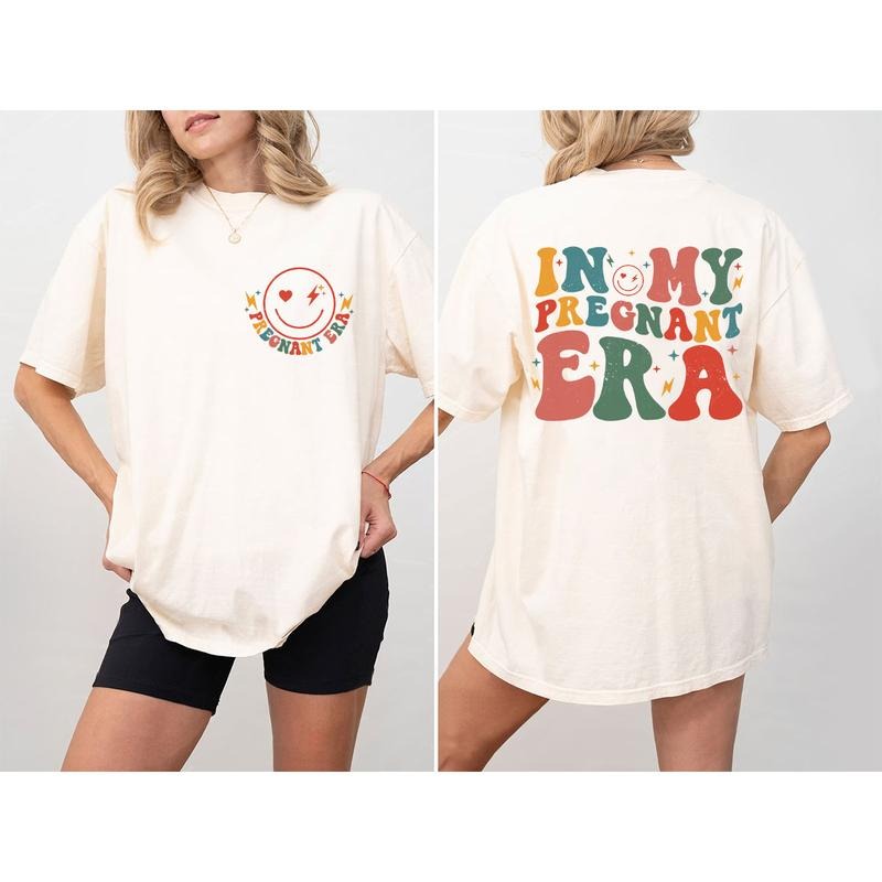 In My Pregnant Era Shirt, Pregnant Mom Shirt, Comfort Shirt for New Mom, Mama To Be Tee, Groovy Shirt, Baby Announcement...