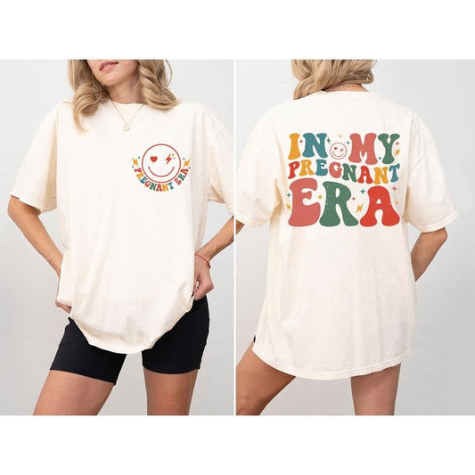 In My Pregnant Era Shirt, Pregnant Mom Shirt, Comfort Shirt for New Mom, Mama To Be Tee, Groovy Shirt, Baby Announcement...