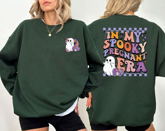 In My Spooky Pregnant Era Sweatshirt In My Pregnant Era Shirt Halloween Shirt Spooky Mom Tee Spooky Season Shirt Ghost...