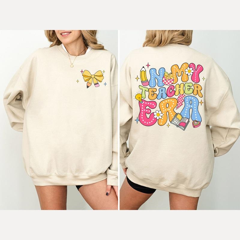 In My Teacher Era Sweatshirt, Cute Teacher T-Shirt, Colorful School Staff Shirt, Fun Educator Outfit, Teacher...