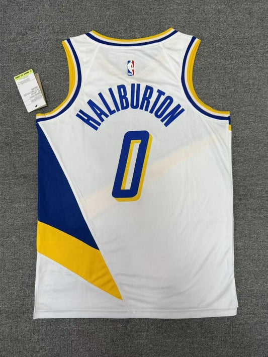 Indiana Pacers #0 Tyrese Haliburton 26 Season Pacers Team City White Style 1
