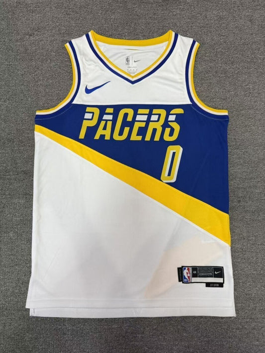 Indiana Pacers #0 Tyrese Haliburton 26 Season Pacers Team City White Style 2