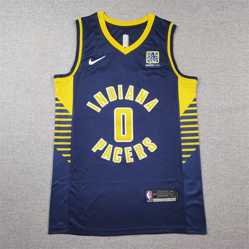 Indiana Pacers #0 Tyrese Haliburton Pacers 0 Navy s-xxl Style 2