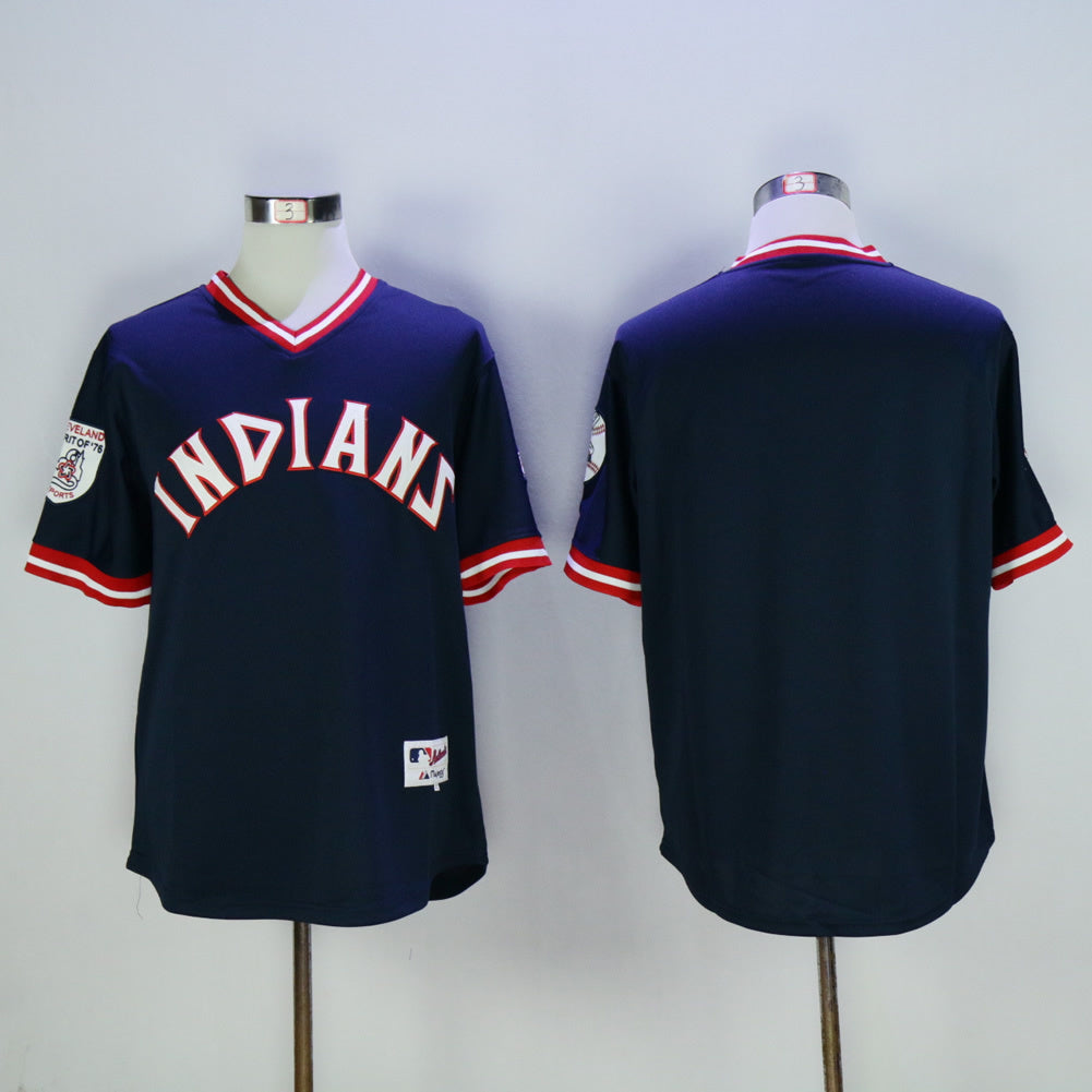 Indians Blank Blue Pullover 1976 Retro