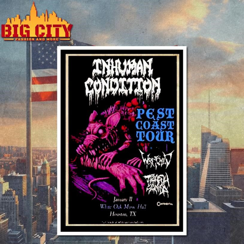 Inhuman Condition Houston Tx January 11 2026 Concert Shirt