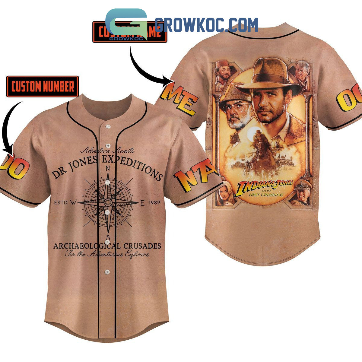 Inidiana Jones Dial Of Destiny Personalized Baseball Jersey
