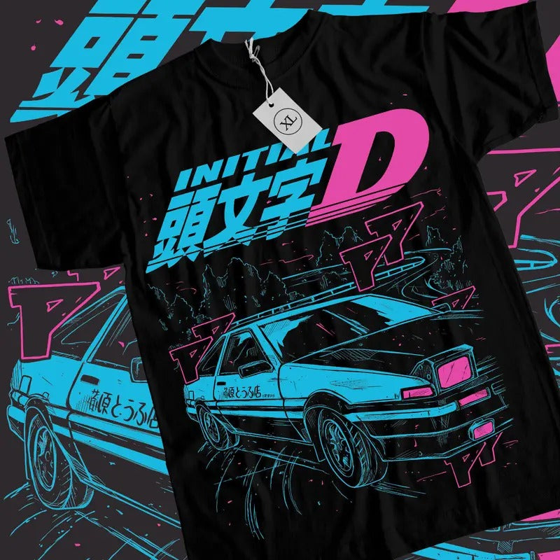 Initial D Itsuki Fujiwara T-Shirt S-4XL Anime Manga Movie Unisex Black Shirt Tshirt S-4XL Hoodie, Sweatshirt | WearSparks.com