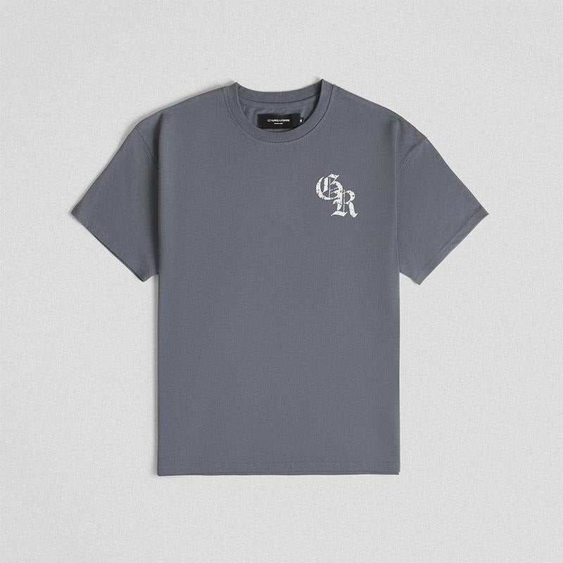 Initial Tee - Faded Blue Crewneck Classic Menswear Top Oversized Stylish Streetwear Hoodie, Sweatshirt | WearSparks.com
