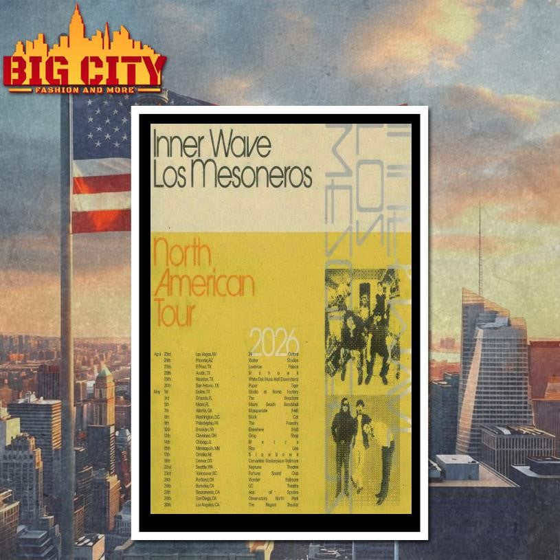 Inner Wave And Los Mesoneros North American 2026 Shows Poster Shirt