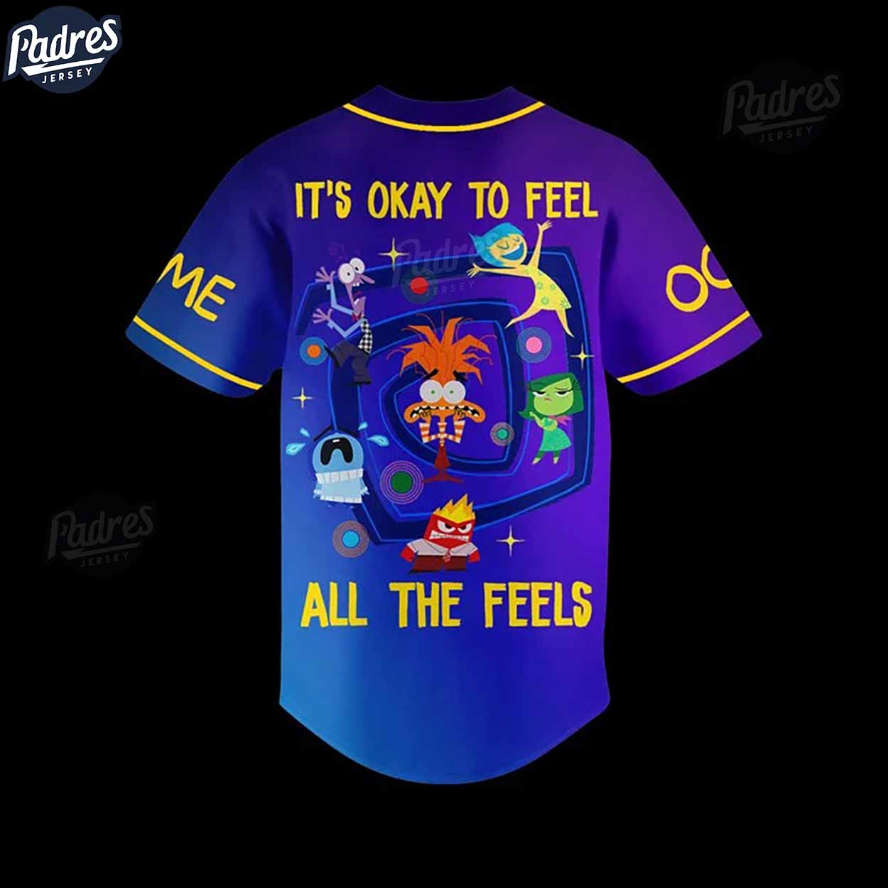 Inside Out 2 All In The Mind Custom Baseball Jersey Style - Padres Jersey Oasis: Elevate Your Baseball Style... (Image 3)