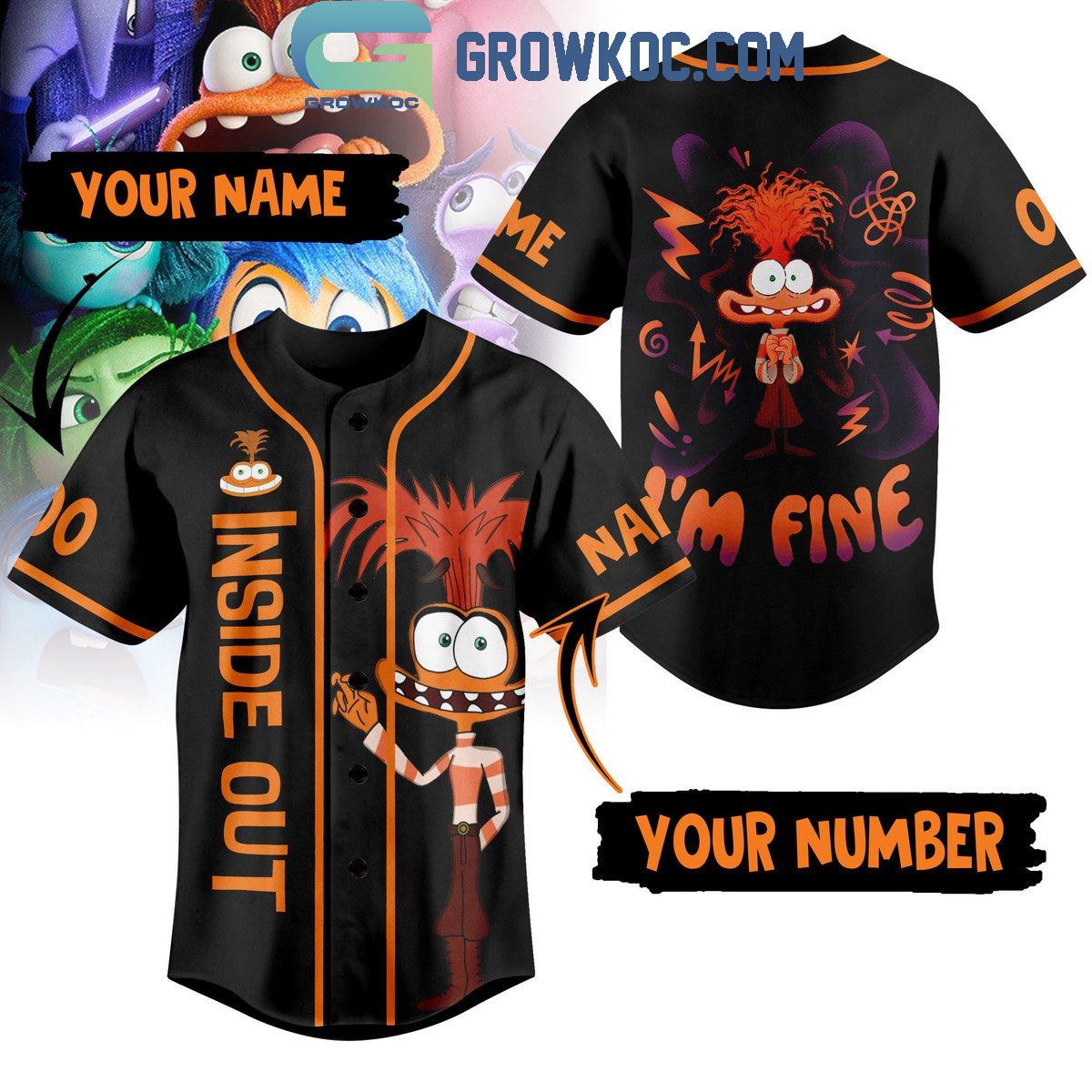 Inside Out 2 I’m Fine Personalized Baseball Jersey
