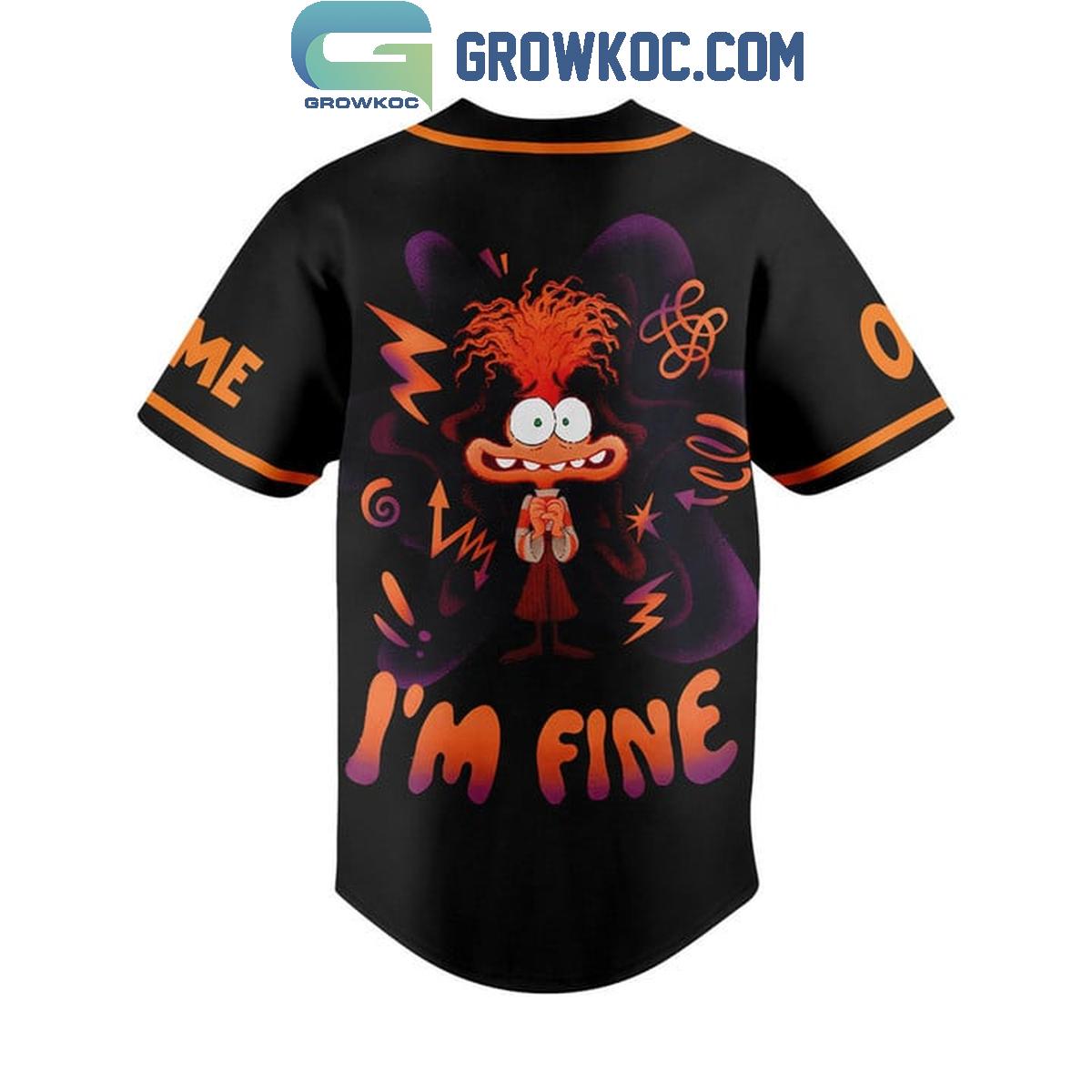 Inside Out 2 I’m Fine Personalized Baseball Jersey