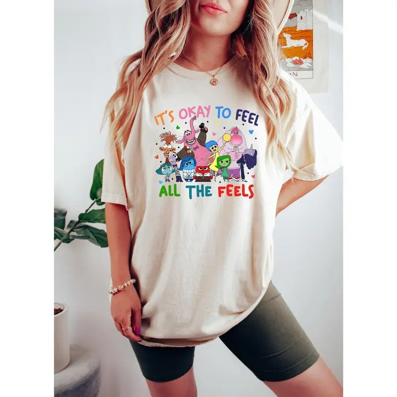 Inside Out It's Okay To Feel All The Feels Shirt, Inclusion Shirt, Speech Therapy Shirt, BCBA Shirt, Para Shirt Hoodie,...
