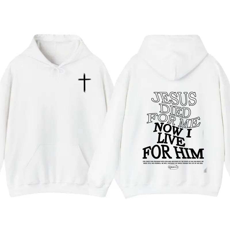 Inspirational Christian Hoodie with Cross - Jesus Died for Me Hoodie for Men - Sweaters, Menswear Tops Underwear...
