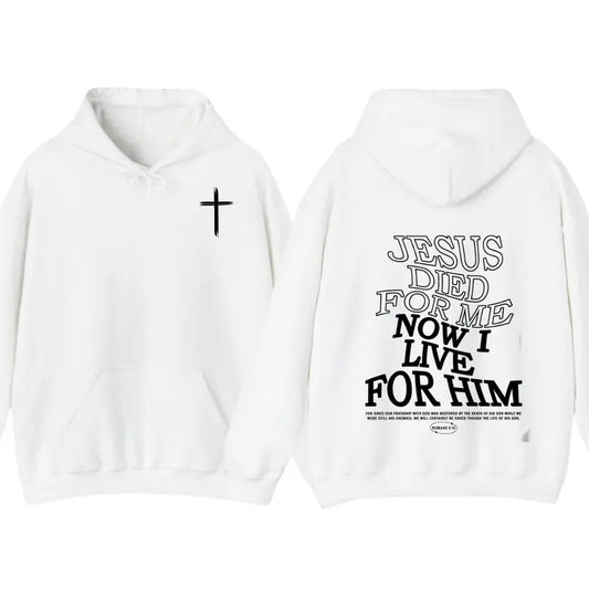 Inspirational Christian Hoodie with Cross - Jesus Died for Me Hoodie for Men - Sweaters, Menswear Tops Underwear...