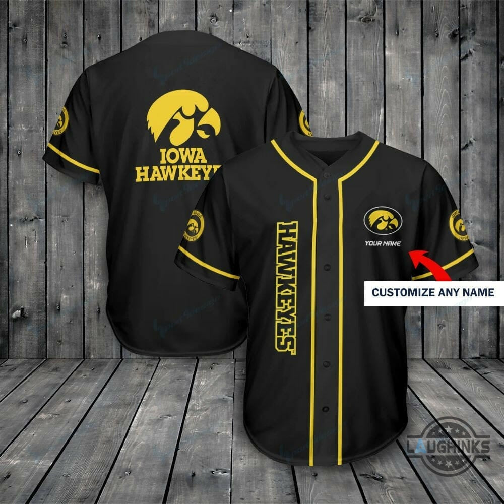 Iowa Baseball Jersey All Over Printed Ncaa Iowa Hawkeyes Custom Name Black Jersey Shirts The University Of Iowa Baseball Uniform NEW