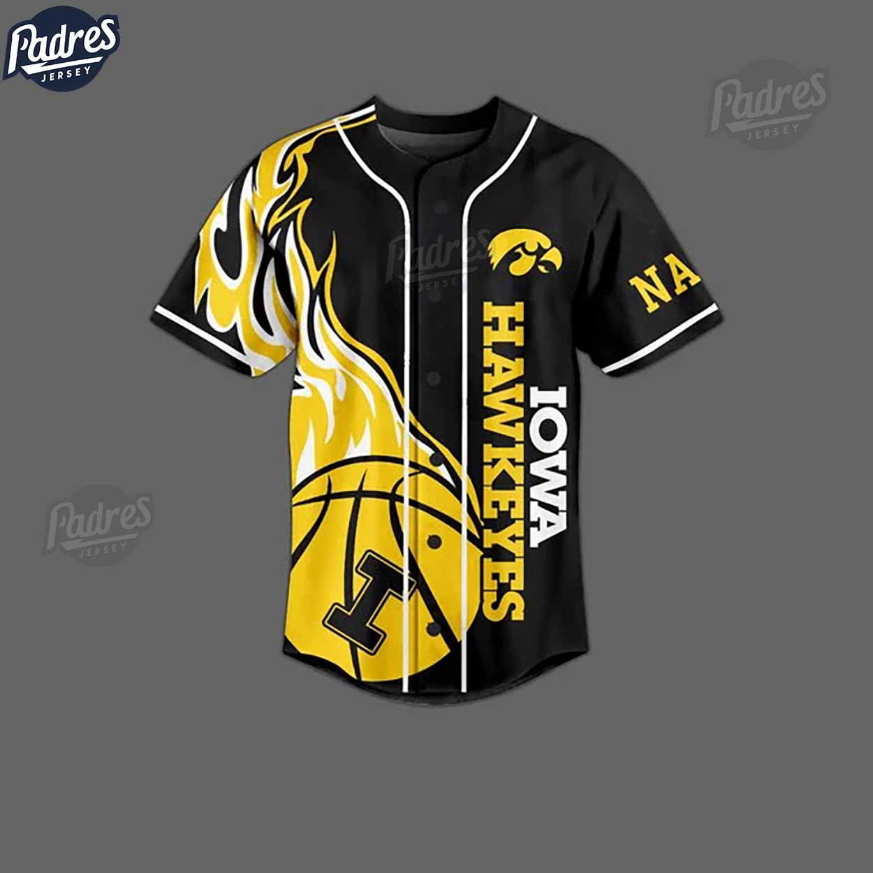 Iowa Hawkeyes Basketball Team Custom NCAA Baseball Jersey - Padres Jersey Oasis: Elevate Your Baseball Style... (Image 3)