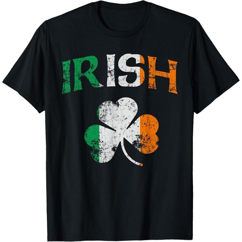 Irish Shamrock Ireland Flag St Patricks Day Vintage Fade T-Shirt made in USA Hoodie, Sweatshirt | WearSparks.com