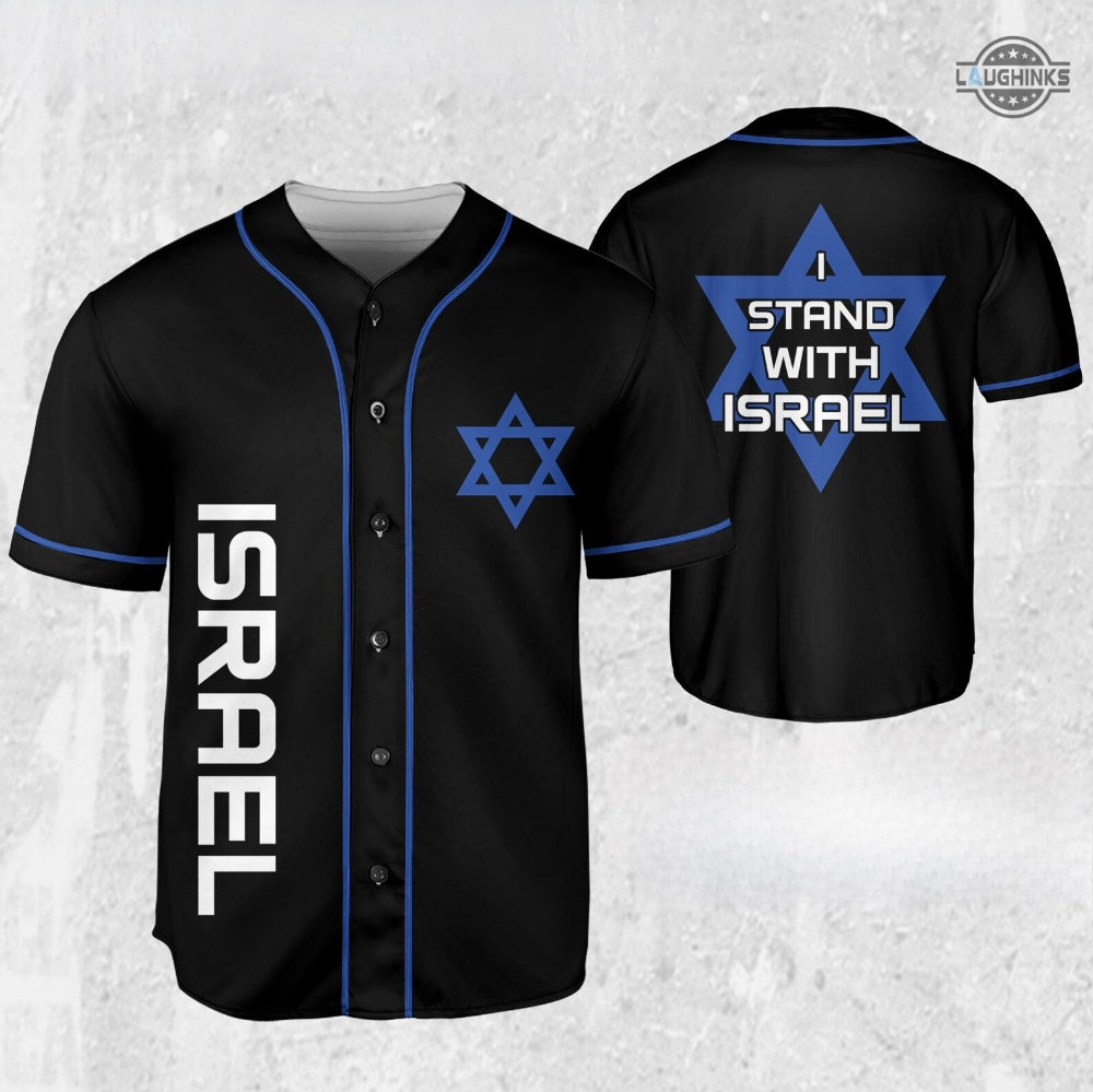 Israel Baseball Jersey All Over Printed I Stand With Isreal Shirt Support Isrealis Shirts Isreal Palestine War Hamas Gaza Full Printed Shirt Love Isreal Pray For Israel