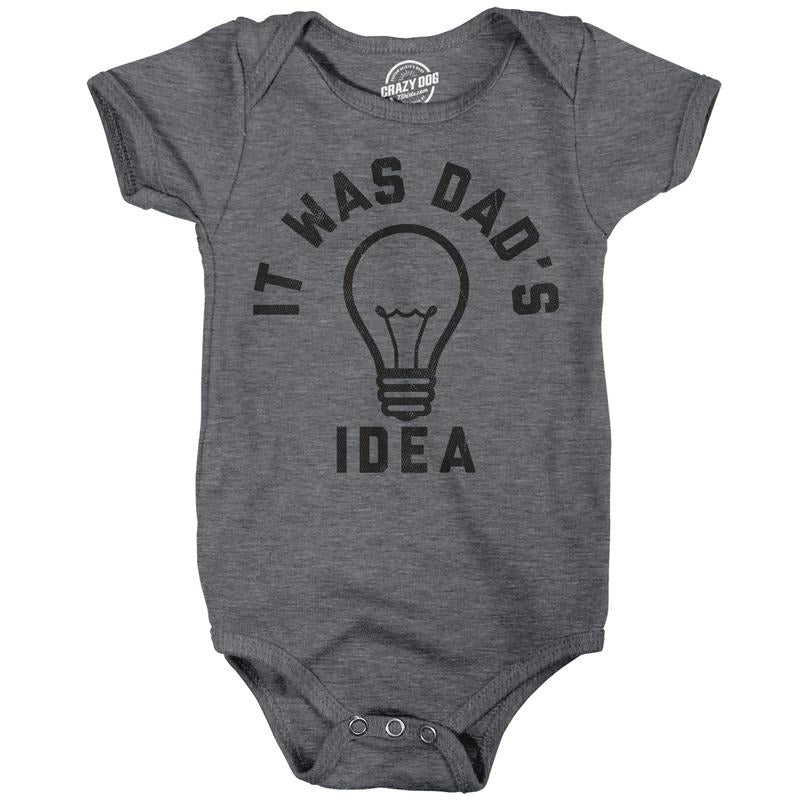 It Was Dads Idea Baby Bodysuit Funny Sarcastic Graphic Novelty Jumper For Infants Funny Baby Onesies Funny Sarcastic...