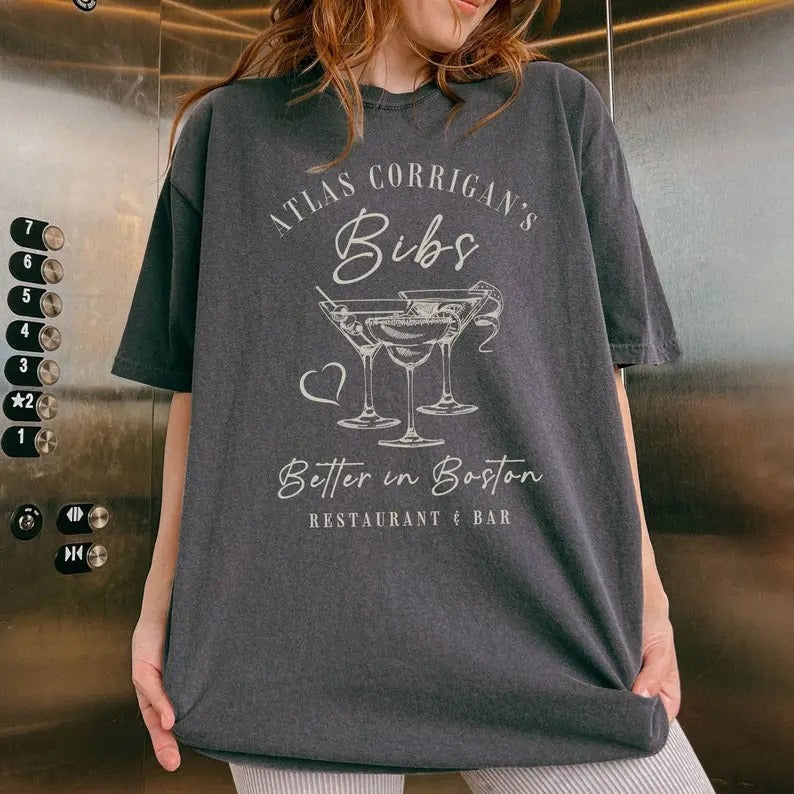 It ends with us Bibs  boston t shirt Atlas Corrigan fandom old money aesthetic book gifts booktok merch colleen hoover...