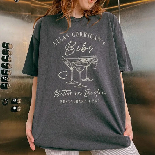 It ends with us Bibs  boston t shirt Atlas Corrigan fandom old money aesthetic book gifts booktok merch colleen hoover...