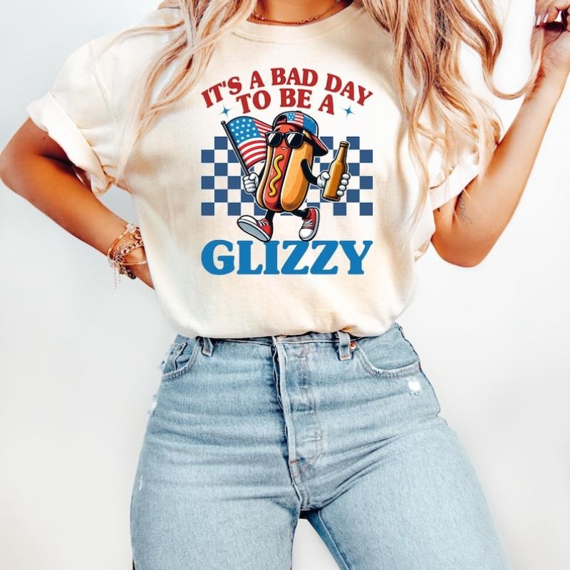 It's A Bad Day To Be A Glizzy Shirt, Makes Me Want A Hot Dog Real Bad Shirt, Independence Day Tee, Funny 4th July Shirt,...