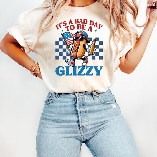 It's A Bad Day To Be A Glizzy Shirt, Makes Me Want A Hot Dog Real Bad Shirt, Independence Day Tee, Funny 4th July Shirt,...