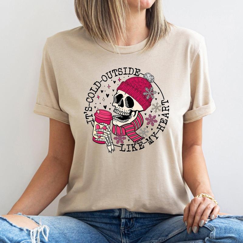 It's Cold Outside, Skeleton, Heart, Super Soft Tshirt, Valentine's Day Hoodie, Sweatshirt | WearSparks.com