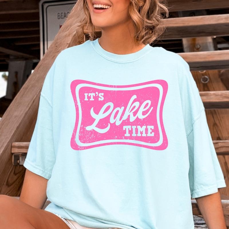 It's Lake Time Shirt ~ Unisex Apparel Relaxed Fit Printed In The USA Clothing Womenswear Casual Comfort Cotton Top...