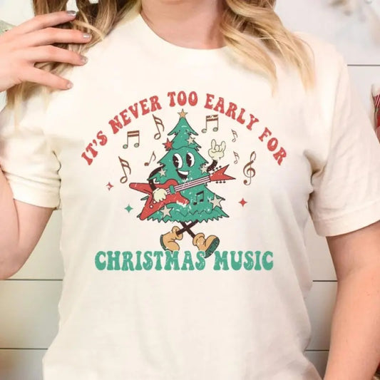 It's Never Too Early For Christmas Music Shirt,  Christmas Music Shirt, Christmas Music Lover Shirt, Retro Christmas...