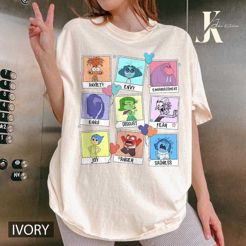It's Okay To Feel All The Feels Comfort Colors Shirt, Mental Health Shirt, Inside Out Characters Shirt, oy Sadness Fear...